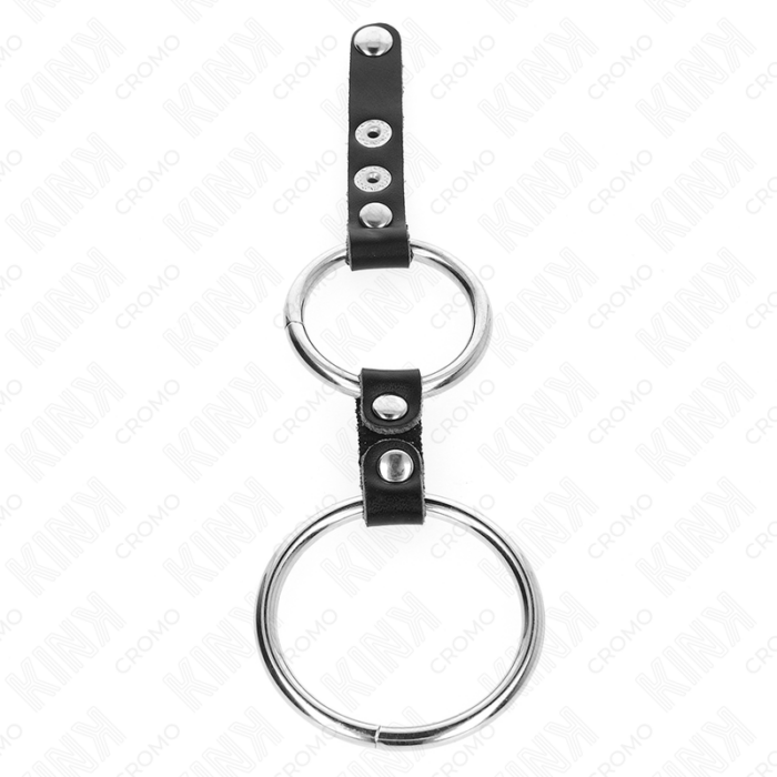 KINK - ANILLO PENE DOBLE 3.8 CM A 5 CM CONECTADOS POR CUERO - CandyHot - Foto 4