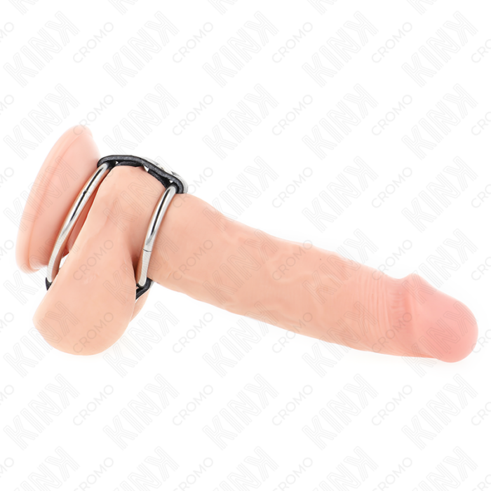 KINK - ANILLO PENE METAL DOBLE 3.8 CM A 5 CM CONECTADOS CON CUERO - CandyHot - Foto 2