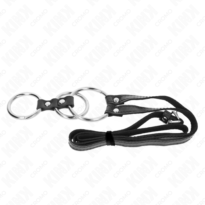 KINK - ANILLO PENE METAL TRIPLE 3.8 CM A 5 CM CON CINTURÓN POLIPIEL 112 CM - CandyHot - Foto 5
