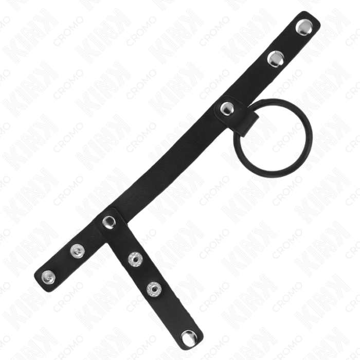 KINK - ANILLO PENE SILICONA 3.8 CM CON DIVISOR DE BOLAS Y CORREA DE CUERO 22 X 1.5 CM - CandyHot - Foto 4