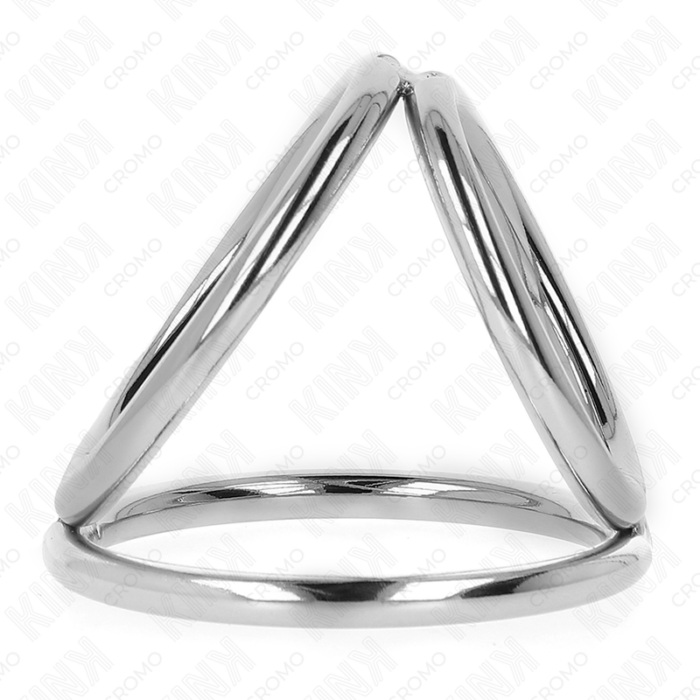 KINK - ANILLO PENE TRIPLE METAL CROMADO 3.2 CM A 4.5 CM - CandyHot - Foto 4