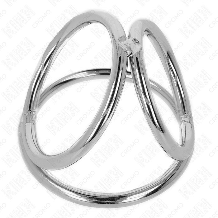 KINK - ANILLO PENE TRIPLE METAL CROMADO 3.2 CM A 4.5 CM - CandyHot - Foto 5