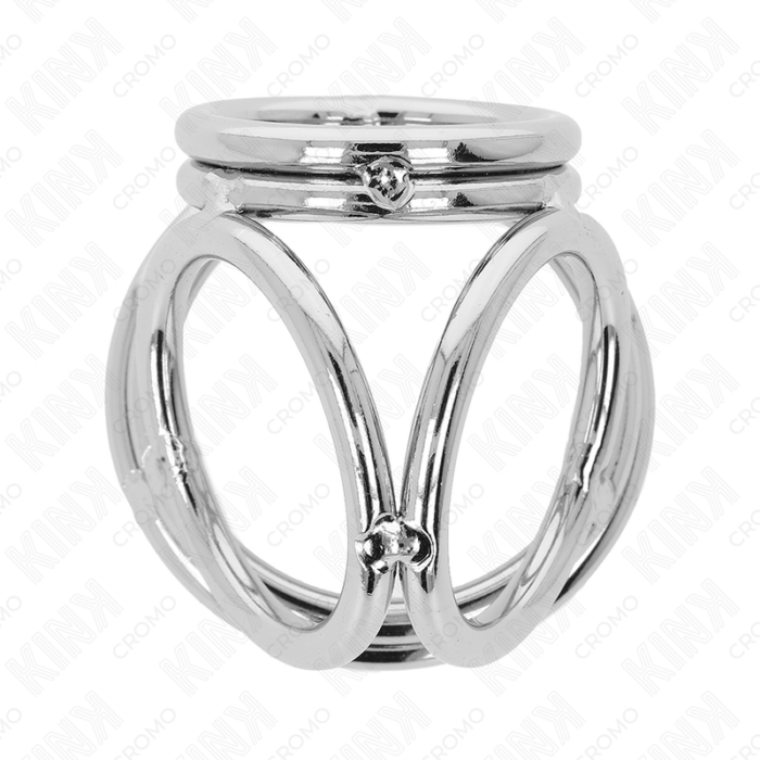 KINK - ANILLO PENE TRIPLE METAL CROMADO 3.8 CM A 5 CM MODELO 1 - CandyHot - Foto 4