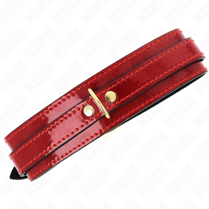 KINK - COLLAR AJUSTABLE ROJO VINO DETALLES DORADOS 29-42.5 CM X 4 CM - CandyHot - Foto 2