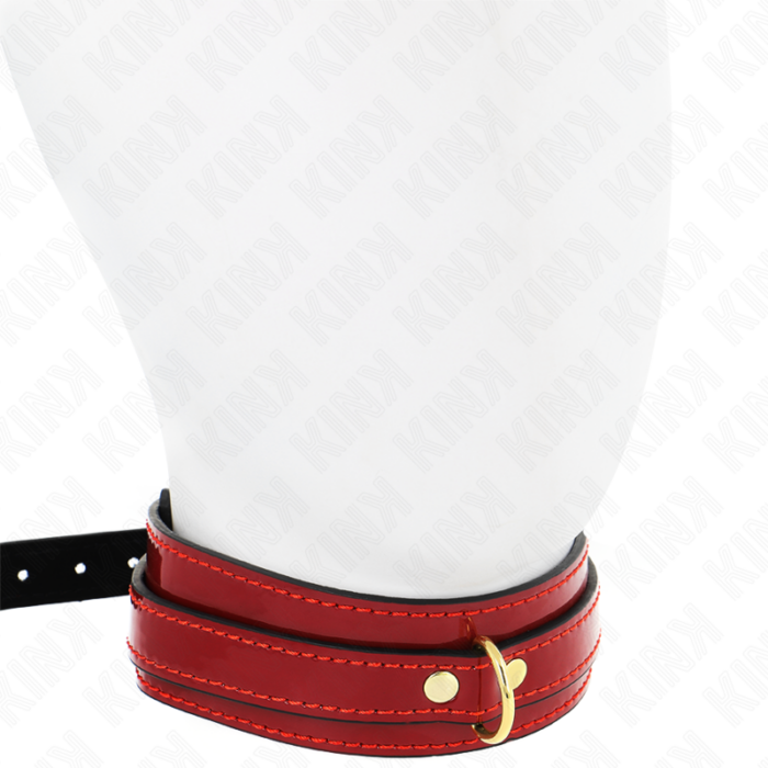 KINK - COLLAR AJUSTABLE ROJO VINO DETALLES DORADOS 29-42.5 CM X 4 CM - CandyHot - Foto 3