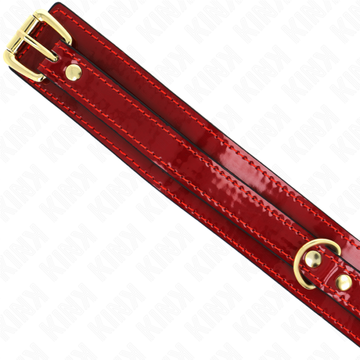 KINK - COLLAR AJUSTABLE ROJO VINO DETALLES DORADOS 29-42.5 CM X 4 CM - CandyHot - Foto 5