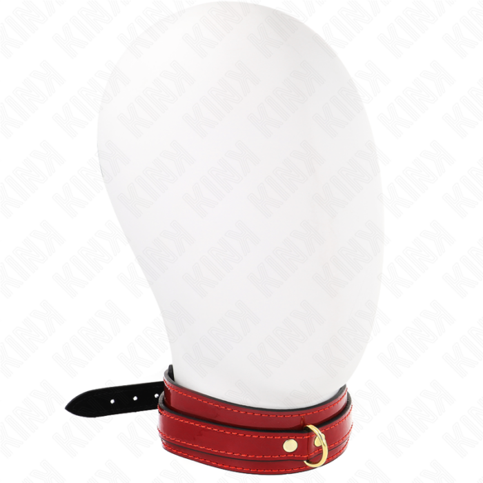 KINK - COLLAR AJUSTABLE ROJO VINO DETALLES DORADOS 29-42.5 CM X 4 CM - CandyHot - Foto 1