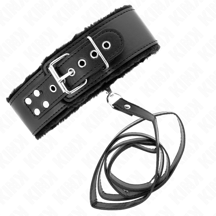 KINK - COLLAR CON CORREA 116 CM CON TACHUELAS PLATEADAS MODELO 4 NEGRO AJUSTABLE 40-48 CM X 6 CM - CandyHot - Foto 4