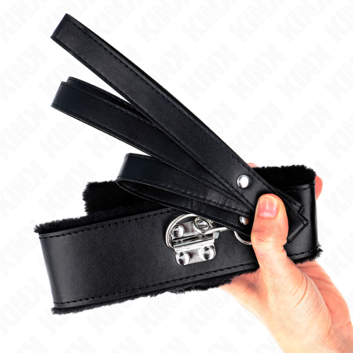 KINK - COLLAR CON CORREA 116 CM CON TACHUELAS PLATEADAS MODELO 4 NEGRO AJUSTABLE 40-48 CM X 6 CM - CandyHot - Foto 5