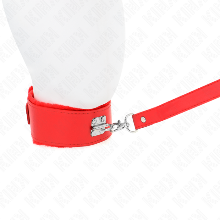 KINK - COLLAR CON CORREA 116 CM CON TACHUELAS PLATEADAS MODELO 4 ROJO AJUSTABLE 40-48 CM X 6 CM - CandyHot - Foto 3