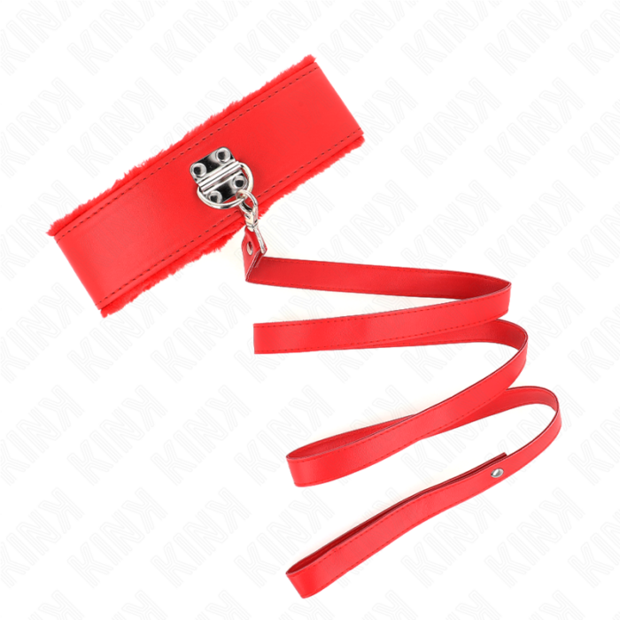 KINK - COLLAR CON CORREA 116 CM CON TACHUELAS PLATEADAS MODELO 4 ROJO AJUSTABLE 40-48 CM X 6 CM - CandyHot - Foto 4
