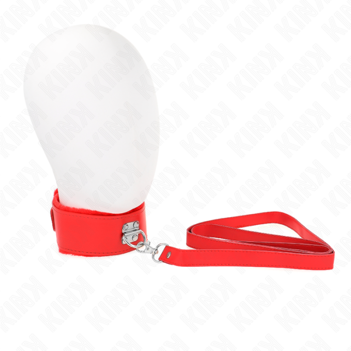 KINK - COLLAR CON CORREA 116 CM CON TACHUELAS PLATEADAS MODELO 4 ROJO AJUSTABLE 40-48 CM X 6 CM - CandyHot - Foto 1