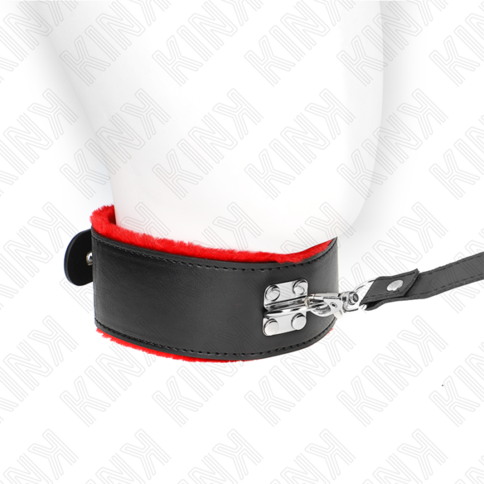KINK - COLLAR CON CORREA 116 CM DE PIEL ROJO AJUSTABLE 40-48 CM X 6 CM - CandyHot - Foto 2