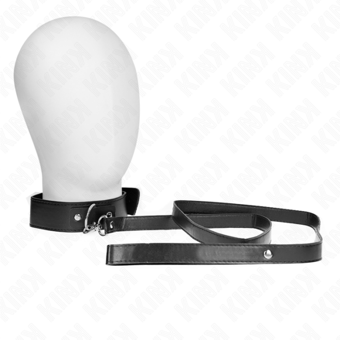 KINK - COLLAR CON CORREA 116 CM FINO NEGRO AJUSTABLE 32-50 CM X 8 CM - CandyHot - Foto 2