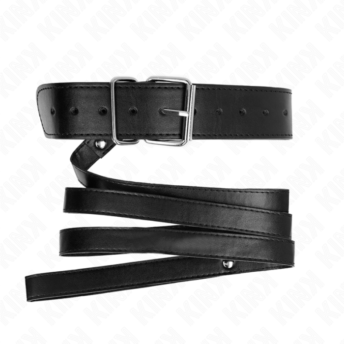 KINK - COLLAR CON CORREA 116 CM FINO NEGRO AJUSTABLE 32-50 CM X 8 CM - CandyHot - Foto 4