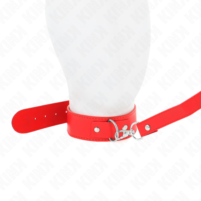 KINK - COLLAR CON CORREA 116 CM FINO ROJO AJUSTABLE 32-50 CM X 8 CM - CandyHot - Foto 5
