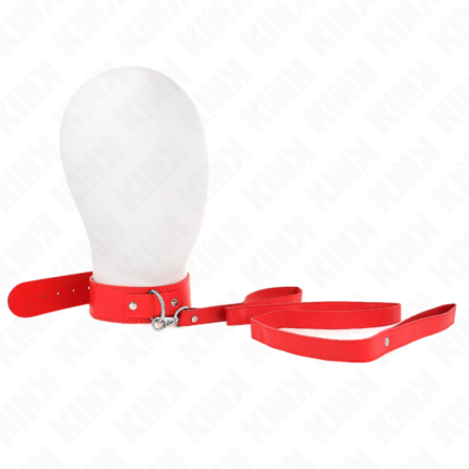 KINK - COLLAR CON CORREA 116 CM FINO ROJO AJUSTABLE 32-50 CM X 8 CM - CandyHot - Foto 1