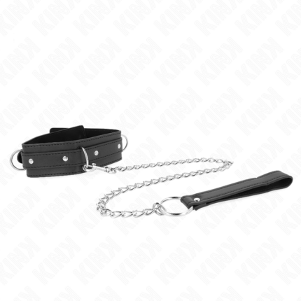 KINK - COLLAR CON CORREA 65 CM 3 ANILLOS MODELO 1 AJUSTABLE 38-49 CM X 5 CM - CandyHot - Foto 2