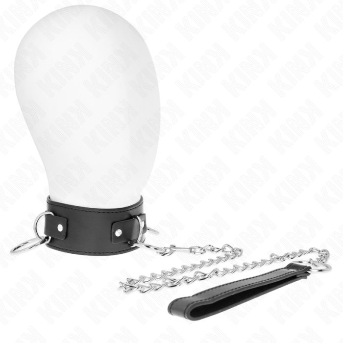 KINK - COLLAR CON CORREA 65 CM 3 ANILLOS MODELO 2 AJUSTABLE 36-43 CM X 5 CM - CandyHot - Foto 3