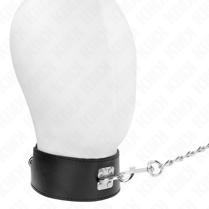 KINK - COLLAR CON CORREA 65 CM ANCHO NEGRO AJUSTABLE 33.5-41 CM X 5 CM - CandyHot - Foto 2