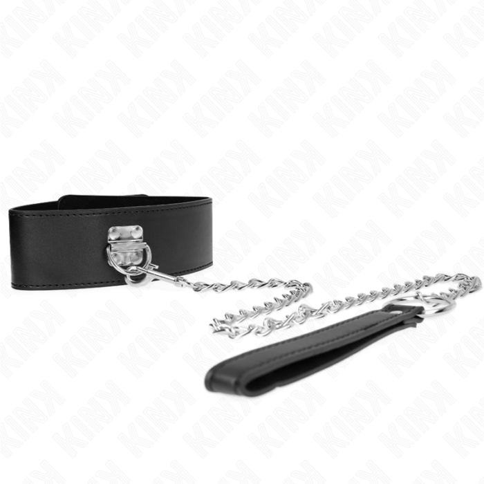 KINK - COLLAR CON CORREA 65 CM ANCHO NEGRO AJUSTABLE 33.5-41 CM X 5 CM - CandyHot - Foto 3