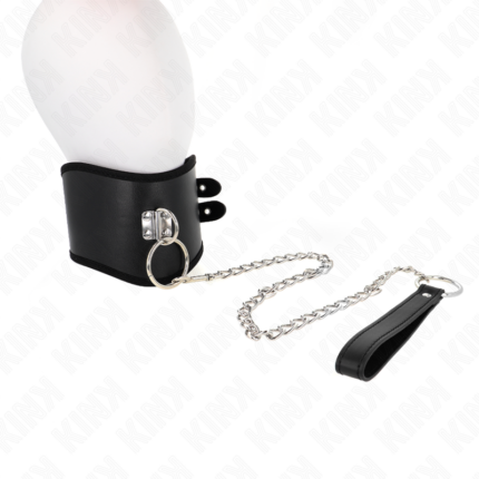 KINK - COLLAR CON CORREA 65 CM ANCHO NEGRO AJUSTABLE 40-55 CM X 10 CM - CandyHot - Foto 2