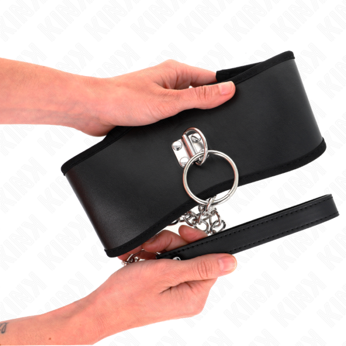 KINK - COLLAR CON CORREA 65 CM ANCHO NEGRO AJUSTABLE 40-55 CM X 10 CM - CandyHot - Foto 4