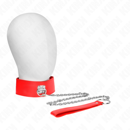 KINK - COLLAR CON CORREA 65 CM ANCHO ROJO AJUSTABLE 33.5-41 CM X 5 CM - CandyHot - Foto 2