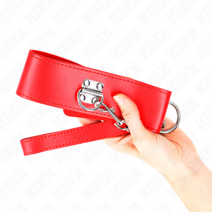 KINK - COLLAR CON CORREA 65 CM ANCHO ROJO AJUSTABLE 33.5-41 CM X 5 CM - CandyHot - Foto 4