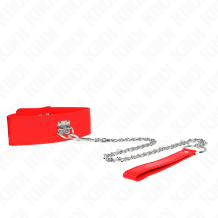 KINK - COLLAR CON CORREA 65 CM ANCHO ROJO AJUSTABLE 33.5-41 CM X 5 CM - CandyHot - Foto 1