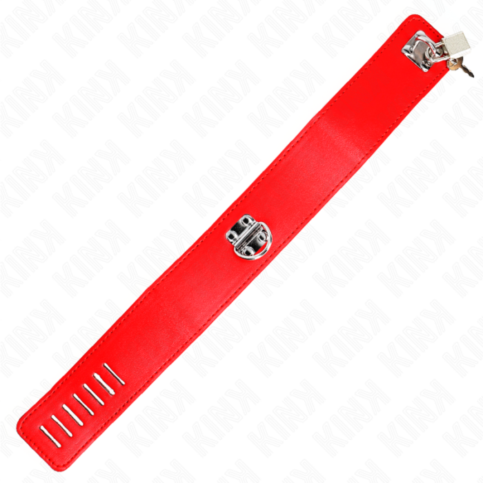 KINK - COLLAR CON CORREA 65 CM ANCHO ROJO AJUSTABLE 33.5-41 CM X 5 CM - CandyHot - Foto 6