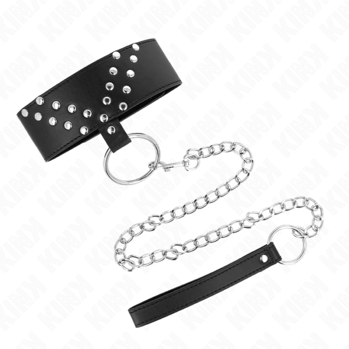KINK - COLLAR CON CORREA 65 CM CON REMACHE EN V AJUSTABLE 36-43 CM X 5 CM - CandyHot - Foto 2