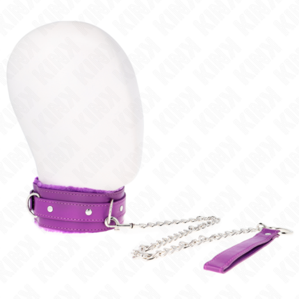 KINK - COLLAR CON CORREA 65 CM CON RESTRICCIONES MORADO AJUSTABLE 36-42 CM X 5.5 CM - CandyHot - Foto 2