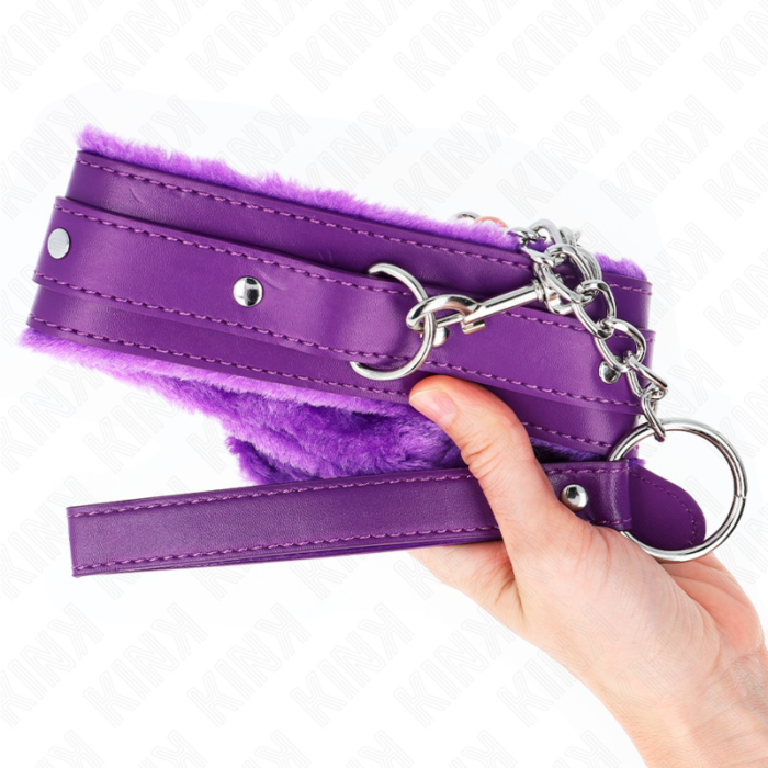 KINK - COLLAR CON CORREA 65 CM CON RESTRICCIONES MORADO AJUSTABLE 36-42 CM X 5.5 CM - CandyHot - Foto 5