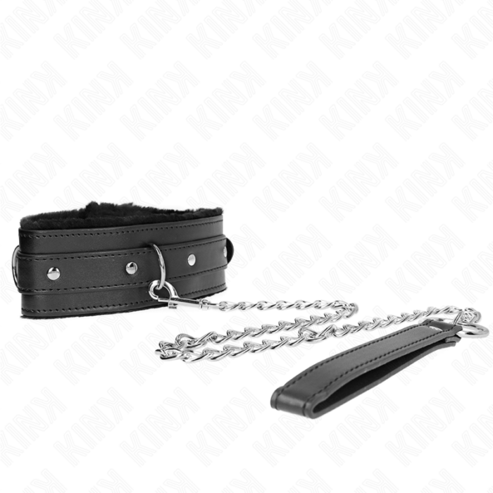 KINK - COLLAR CON CORREA 65 CM CON RESTRICCIONES NEGRO AJUSTABLE 36-42 CM X 5.5 CM - CandyHot - Foto 3