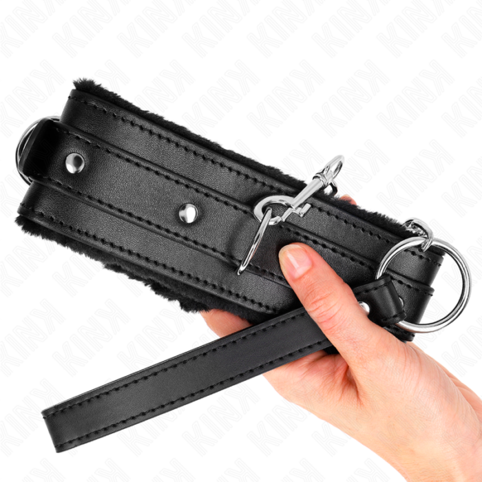 KINK - COLLAR CON CORREA 65 CM CON RESTRICCIONES NEGRO AJUSTABLE 36-42 CM X 5.5 CM - CandyHot - Foto 4