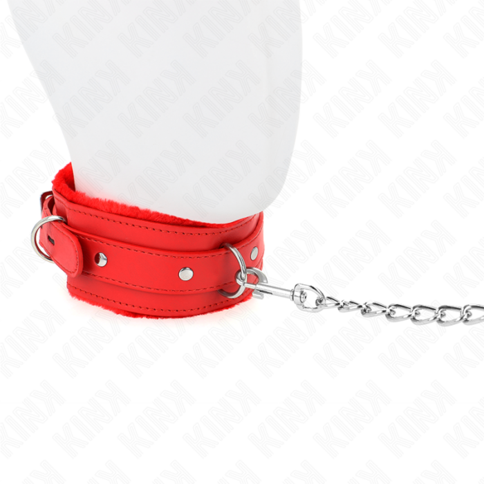 KINK - COLLAR CON CORREA 65 CM CON RESTRICCIONES ROJO AJUSTABLE 36-42 CM X 5.5 CM - CandyHot - Foto 5