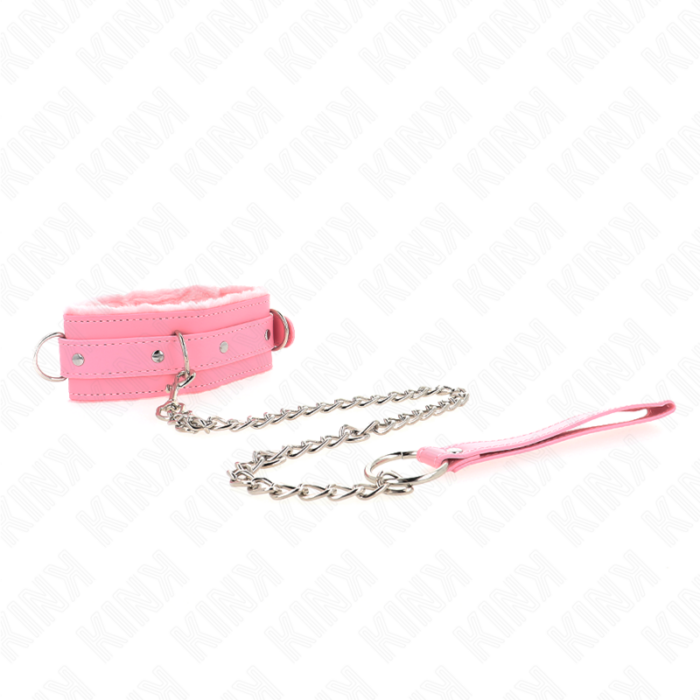 KINK - COLLAR CON CORREA 65 CM CON RESTRICCIONES ROSA AJUSTABLE 36-42 CM X 5.5 CM - CandyHot - Foto 2