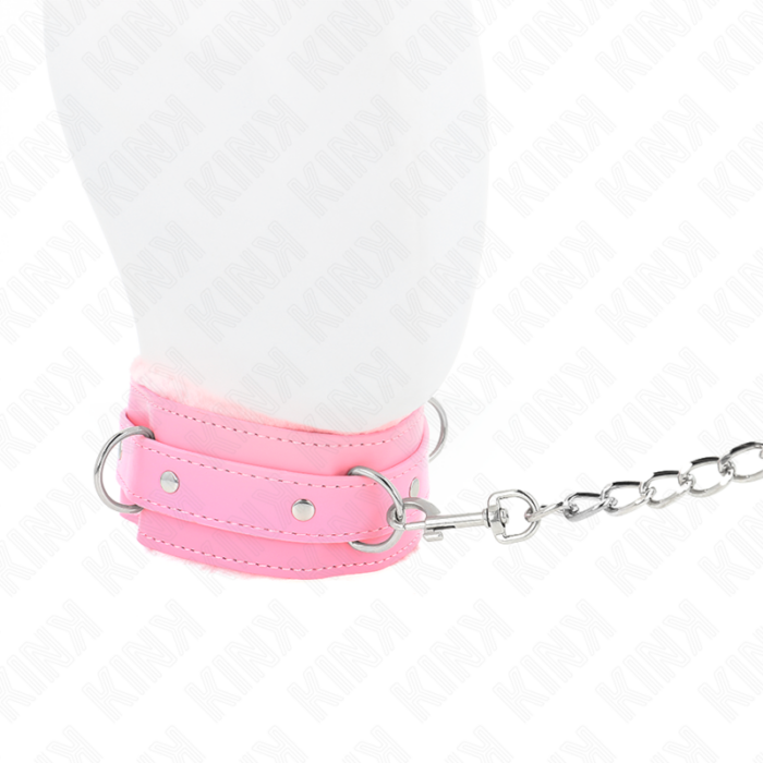 KINK - COLLAR CON CORREA 65 CM CON RESTRICCIONES ROSA AJUSTABLE 36-42 CM X 5.5 CM - CandyHot - Foto 4