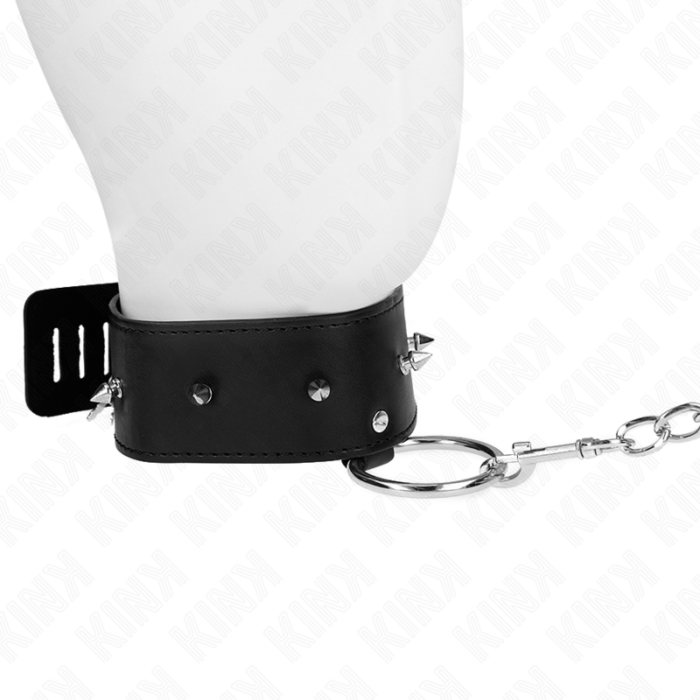 KINK - COLLAR CON CORREA 65 CM CON TACHUELAS PLATEADAS MODELO 2 AJUSTABLE 36-43 CM X 5 CM - CandyHot - Foto 3
