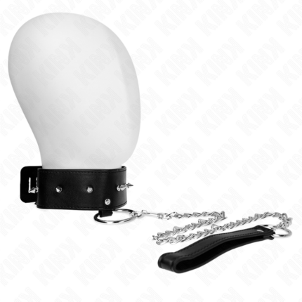 KINK - COLLAR CON CORREA 65 CM CON TACHUELAS PLATEADAS MODELO 2 AJUSTABLE 36-43 CM X 5 CM - CandyHot - Foto 1