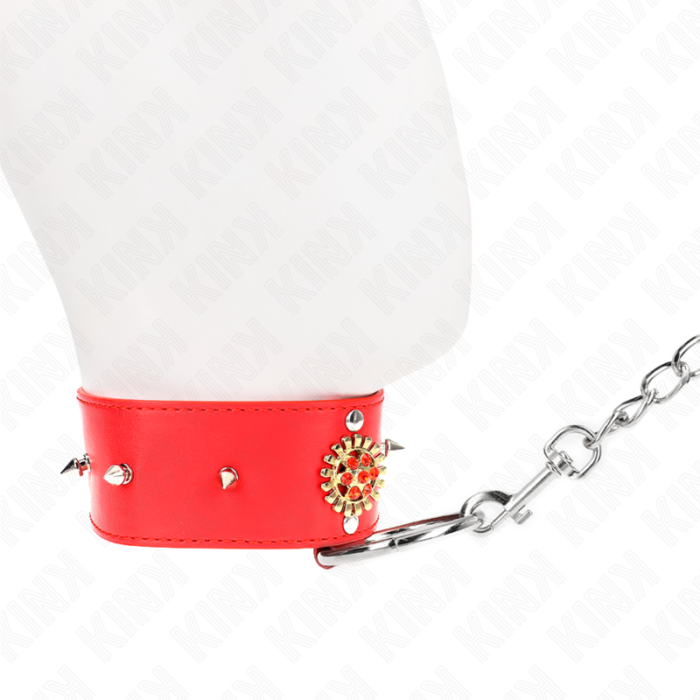 KINK - COLLAR CON CORREA 65 CM CUELLO DE DIAMANTES ROJO AJUSTABLE 35-51 CM X 7 CM - CandyHot - Foto 3