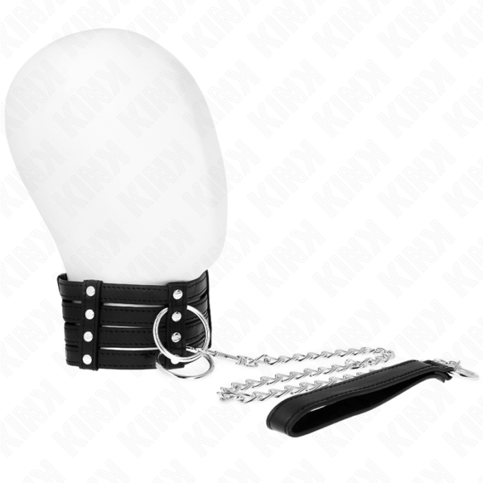 KINK - COLLAR CON CORREA 65 CM ESTILO SUB AJUSTABLE 35-51 CM X 7 CM - CandyHot - Foto 2