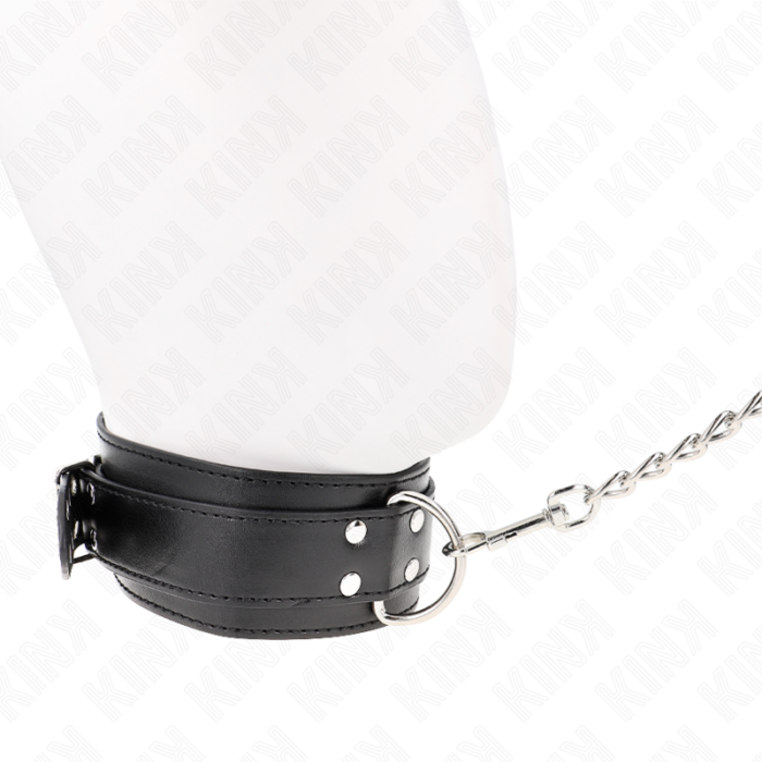 KINK - COLLAR CON CORREA 65 CM HEBILLAS PLATEADAS AJUSTABLE 33-46 CM X 5.5 CM - CandyHot - Foto 3
