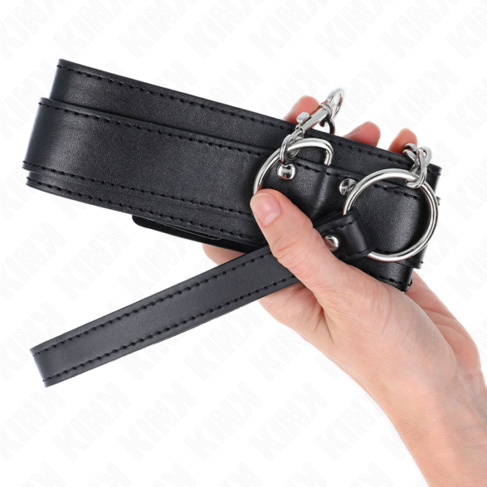 KINK - COLLAR CON CORREA 65 CM HEBILLAS PLATEADAS AJUSTABLE 33-46 CM X 5.5 CM - CandyHot - Foto 4