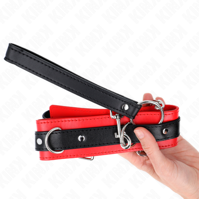 KINK - COLLAR CON CORREA 65 CM MODELO BÁSICO MODELO 3 ROJO 53 X 5 CM - CandyHot - Foto 4