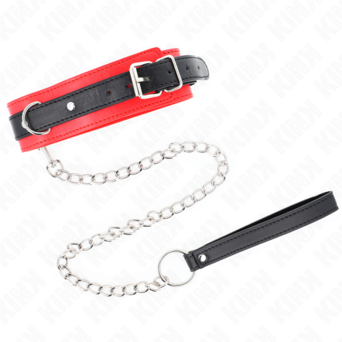 KINK - COLLAR CON CORREA 65 CM MODELO BÁSICO MODELO 3 ROJO 53 X 5 CM - CandyHot - Foto 5