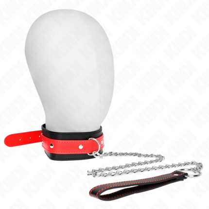 KINK - COLLAR CON CORREA 65 CM ROJO AJUSTABLE 36-43 CM X 5 CM - CandyHot - Foto 1