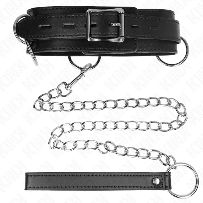 KINK - COLLAR CON CORREA 80 CM ESCLAVITUD 3 ANILLOS 53 X 5 CM - CandyHot - Foto 4