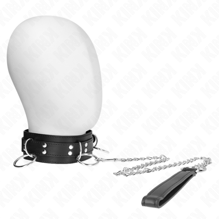 KINK - COLLAR CON CORREA 80 CM ESCLAVITUD 3 ANILLOS 53 X 5 CM - CandyHot - Foto 1